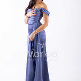abito lungo con strass ALC04 INDACO MARICLA ELEGANCE 