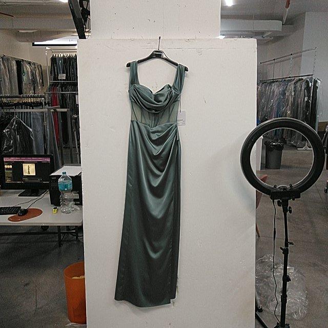 abito con trasparenza e spacco HC5226 SALVIA MARICLA ELEGANCE 