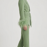 tailleur doppio petto con piume EC04602 ORIGANO MARICLA 