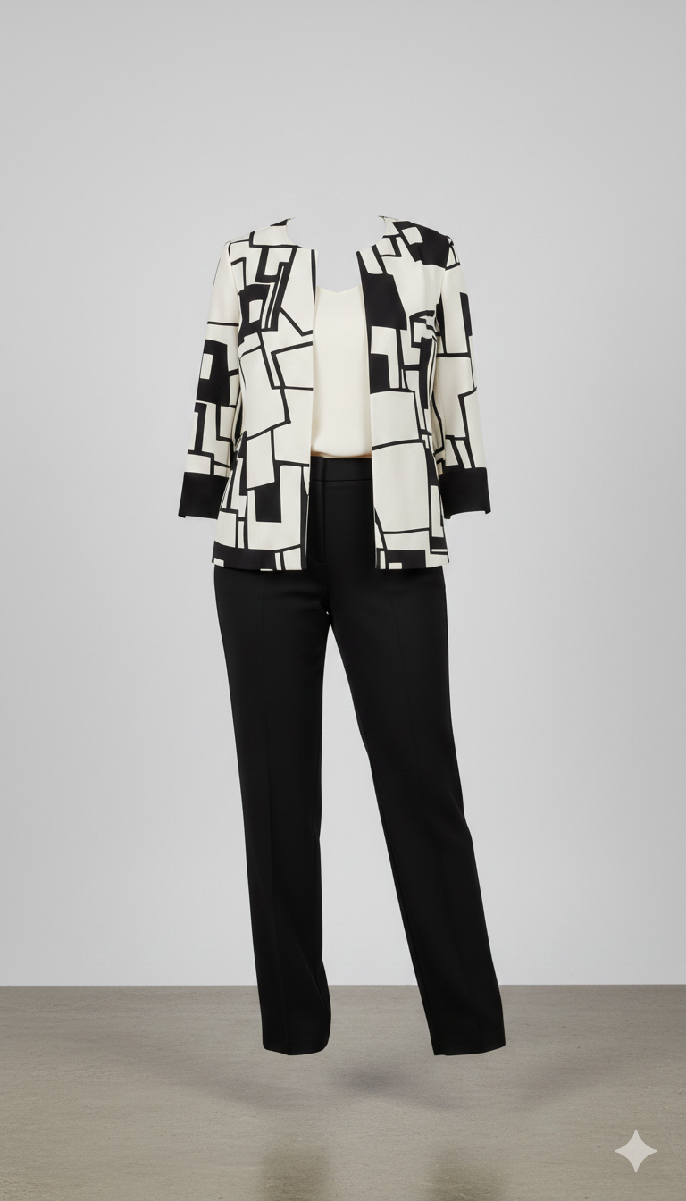 Completo Coordinato "Urban Graphic"  Blazer & Pantalone GIOIELLO NERO MARICLA 