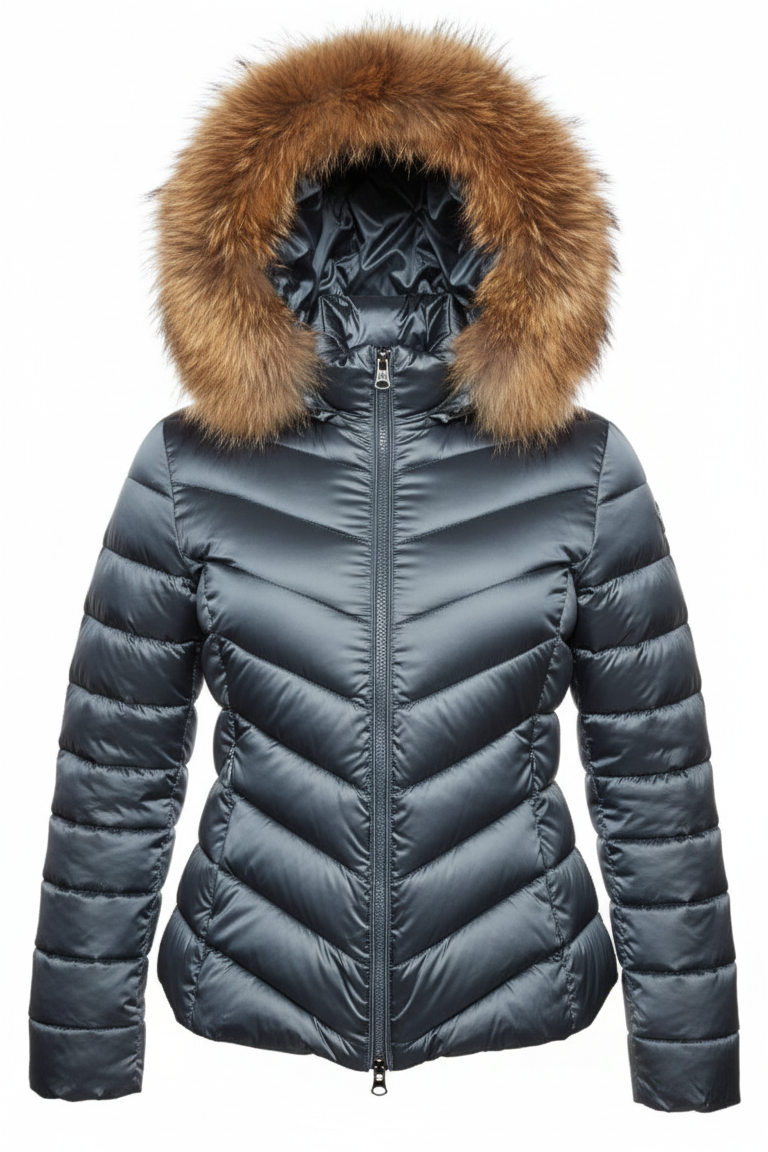 Giaccone piumino con cappuccio LIN3456 INDACO LINDAS 