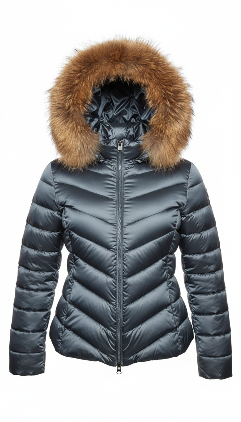 Giaccone piumino con cappuccio LIN3456 INDACO LINDAS 