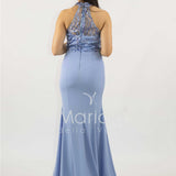 abito lungo con corpetto in strass e piume SH842AL PERVINCA SHARON 