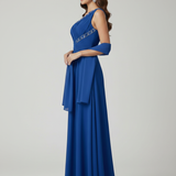 abito lungo con doppia fascia strass LH200AL ROYAL LUDOVICA HASSLER 