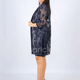 Completo tubino con spolverino PF609 BLU PAOLA FORTI 