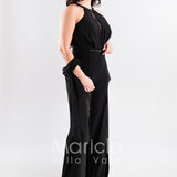 tuta con cinturino strass SH610 NERO SHARON 
