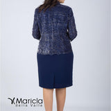 tubino con giacca floreale GU45002 BLU MARICLA ELEGANCE 