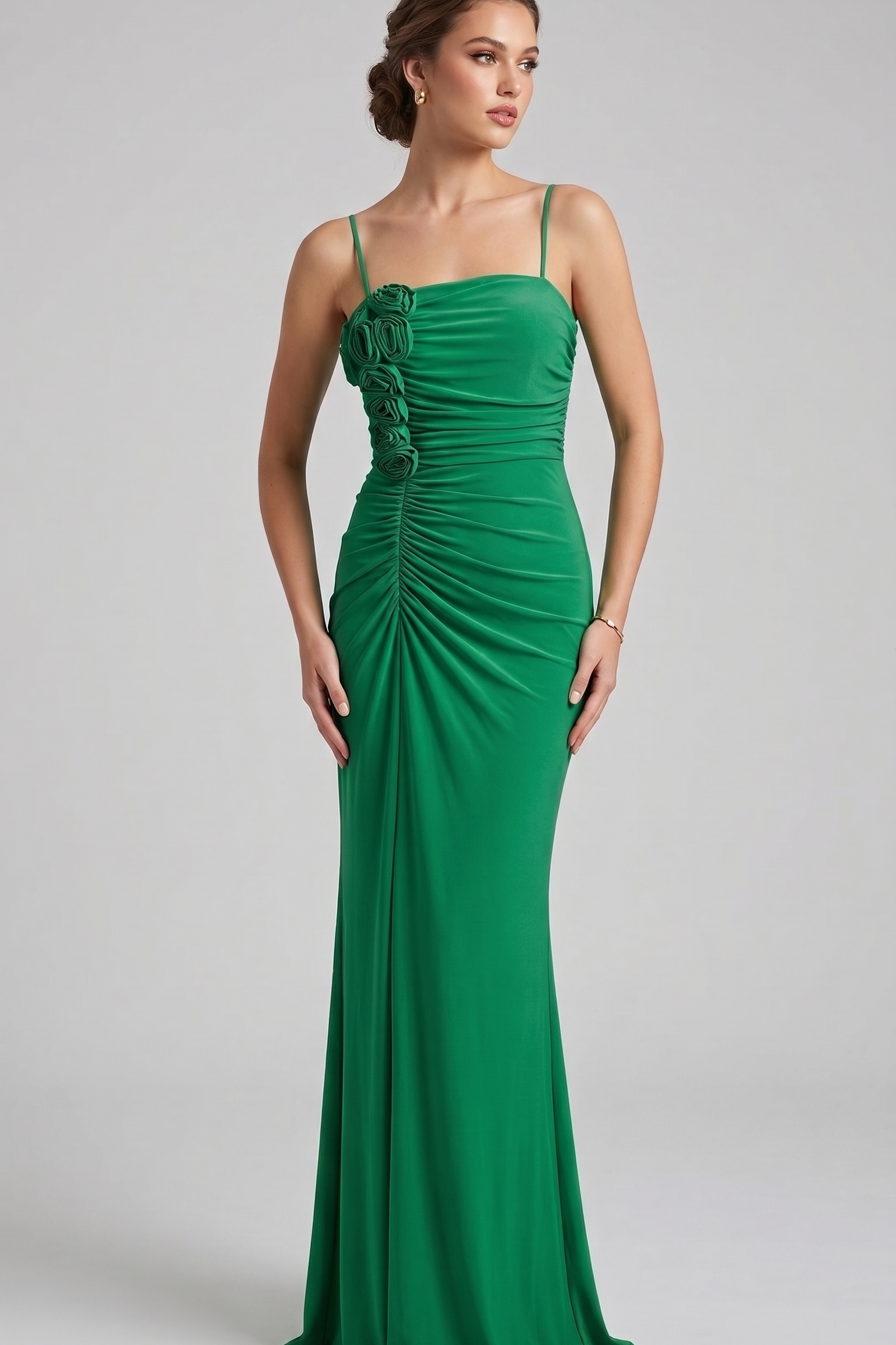 abito roselline laterali FI11096 VERDE MARICLA ELEGANCE 