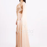 Abito sirena lungo con spacco ANT03JKN NUDE ANTILLE ELEGANCE 