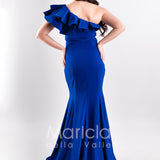 abito crepe elastico arricciatura GC85 ROYAL GIGLI CERIMONIA 