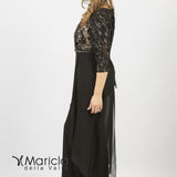 Tuta con pailette e manica 3/4 LH203 NERO/ORO LUDOVICA HASSLER 