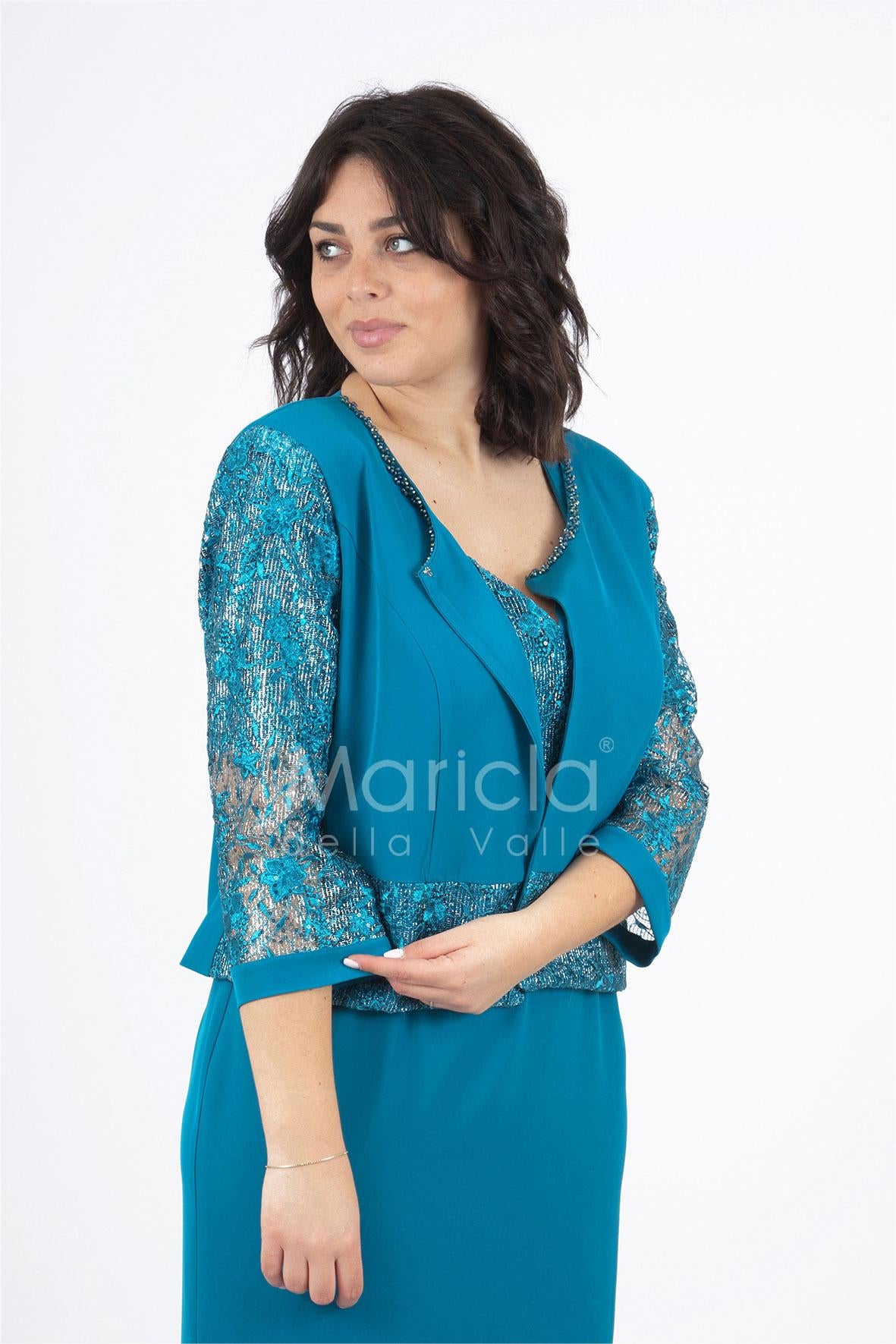 tubino con giacca ricamata PF6100 OTTANIO PAOLA FORTI 