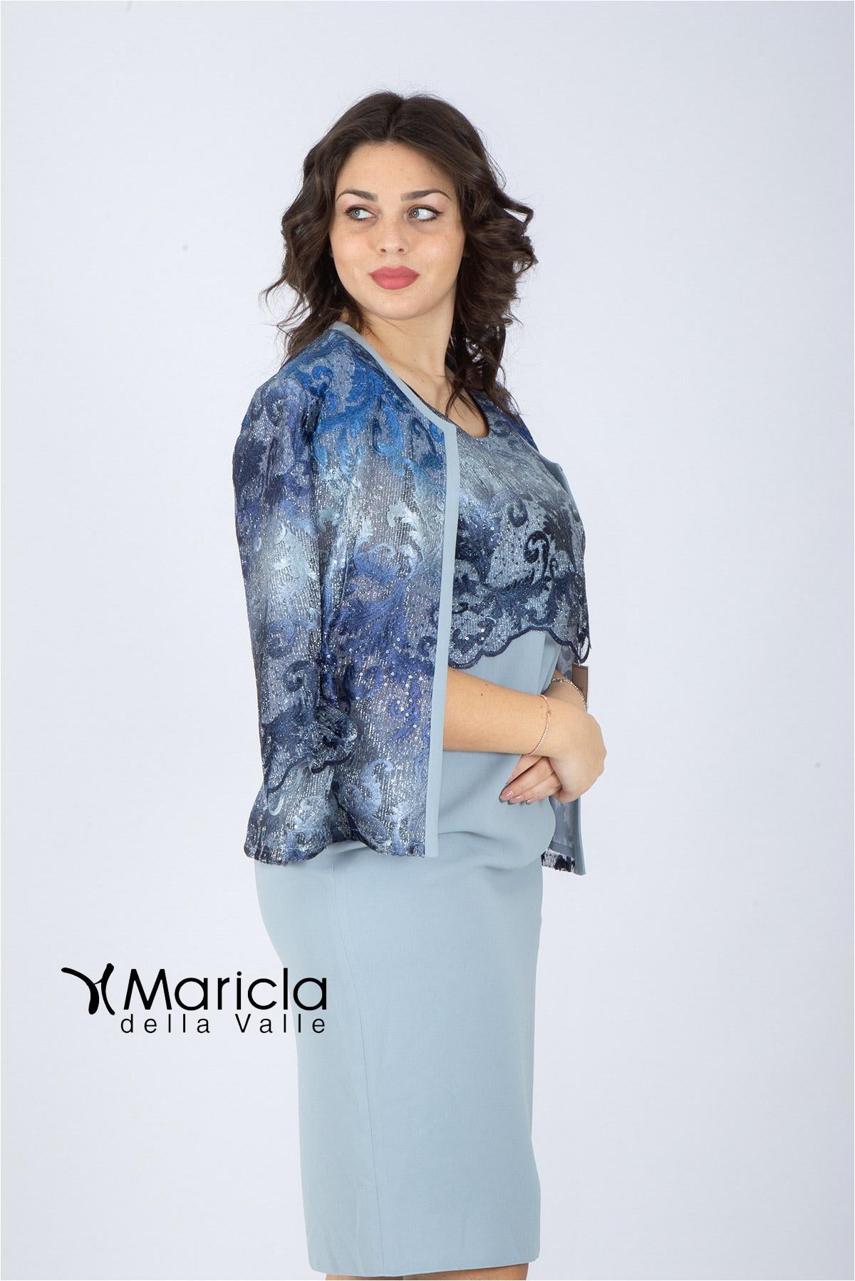 tubino con giacca sfumata GU705 INDACO MARICLA ELEGANCE 