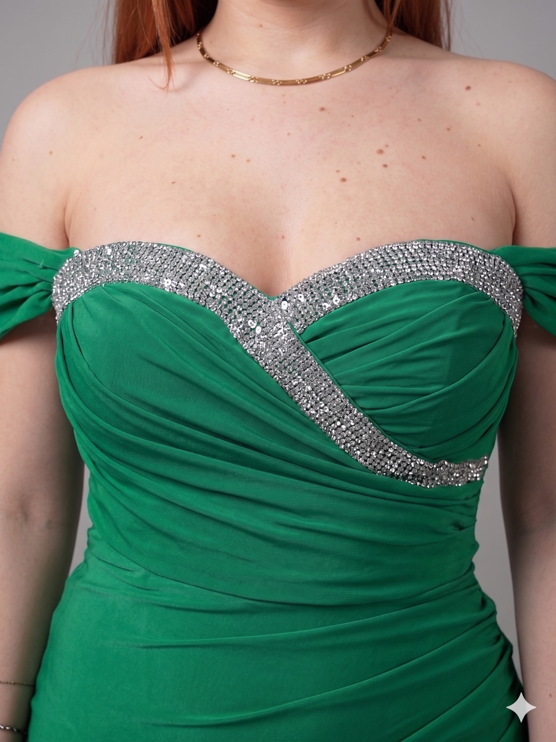 abito omerale strass FI12226 VERDE MARICLA ELEGANCE 