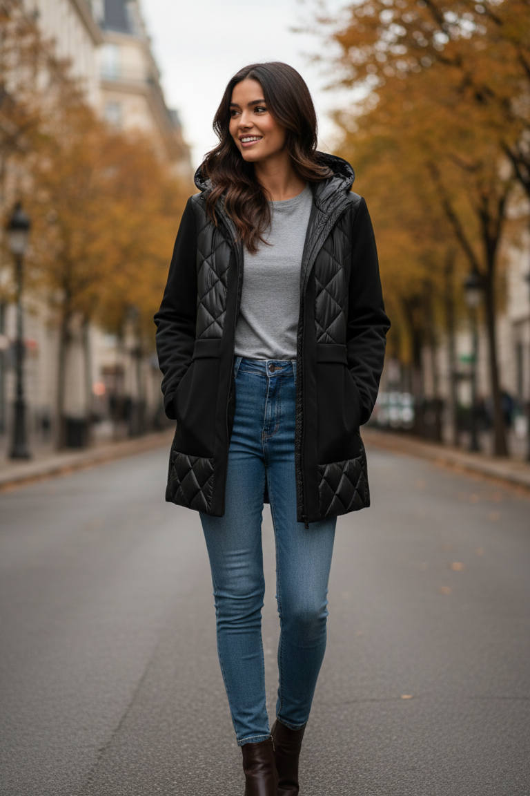 giaccone trapunta e spalmato ALBERA NERO MARICLA 