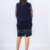 tubino+giacca ric. LH711 BLU LUDOVICA HASSLER 