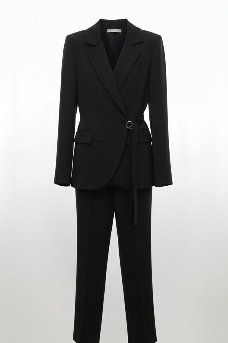 tailleur con giacca incrocio LIBERTY NERO MARICLA 