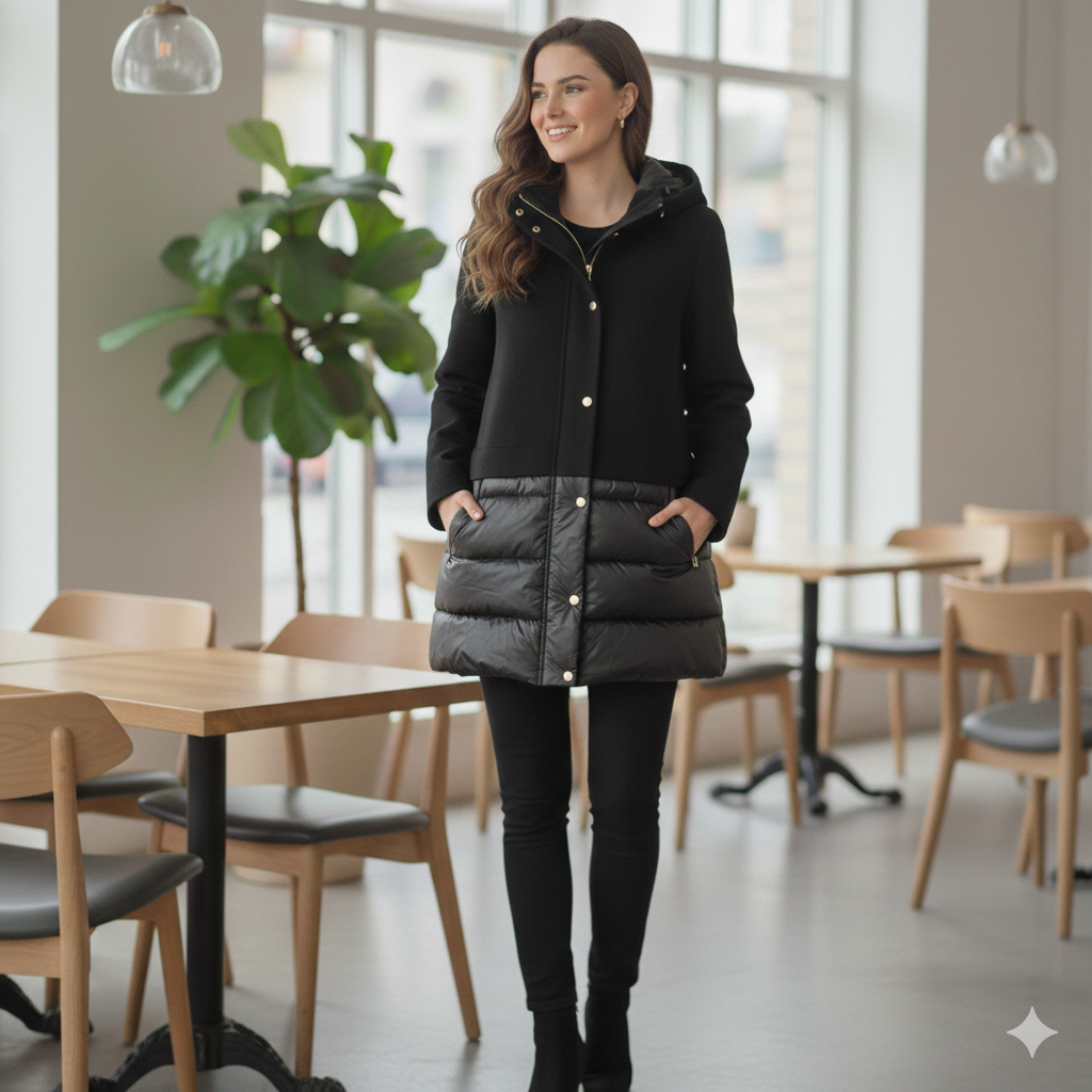 giaccone doppio tessuto HEIDI NERO MARICLA 