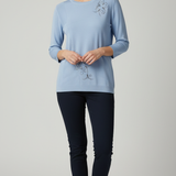 Maglia Strutturata con Ricami Luce CF26294 POLVERE CARLA FERRONI 