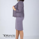 tubino con giacca macramè GU695 GLICINE MARICLA ELEGANCE 