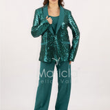 Completo in paiette tailleur  3 pezzi JC35273 VERDE MARICLA ELEGANCE 