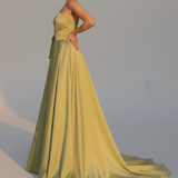 abito lungo con fiocco ANT5092MS MELA ANTILLE ELEGANCE 