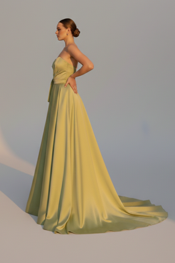 abito lungo con fiocco ANT5092MS MELA ANTILLE ELEGANCE 