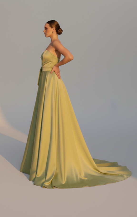 abito lungo con fiocco ANT5092MS MELA ANTILLE ELEGANCE 