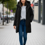 giaccone spalmato con trapunta LIN3407 NERO LINDAS 