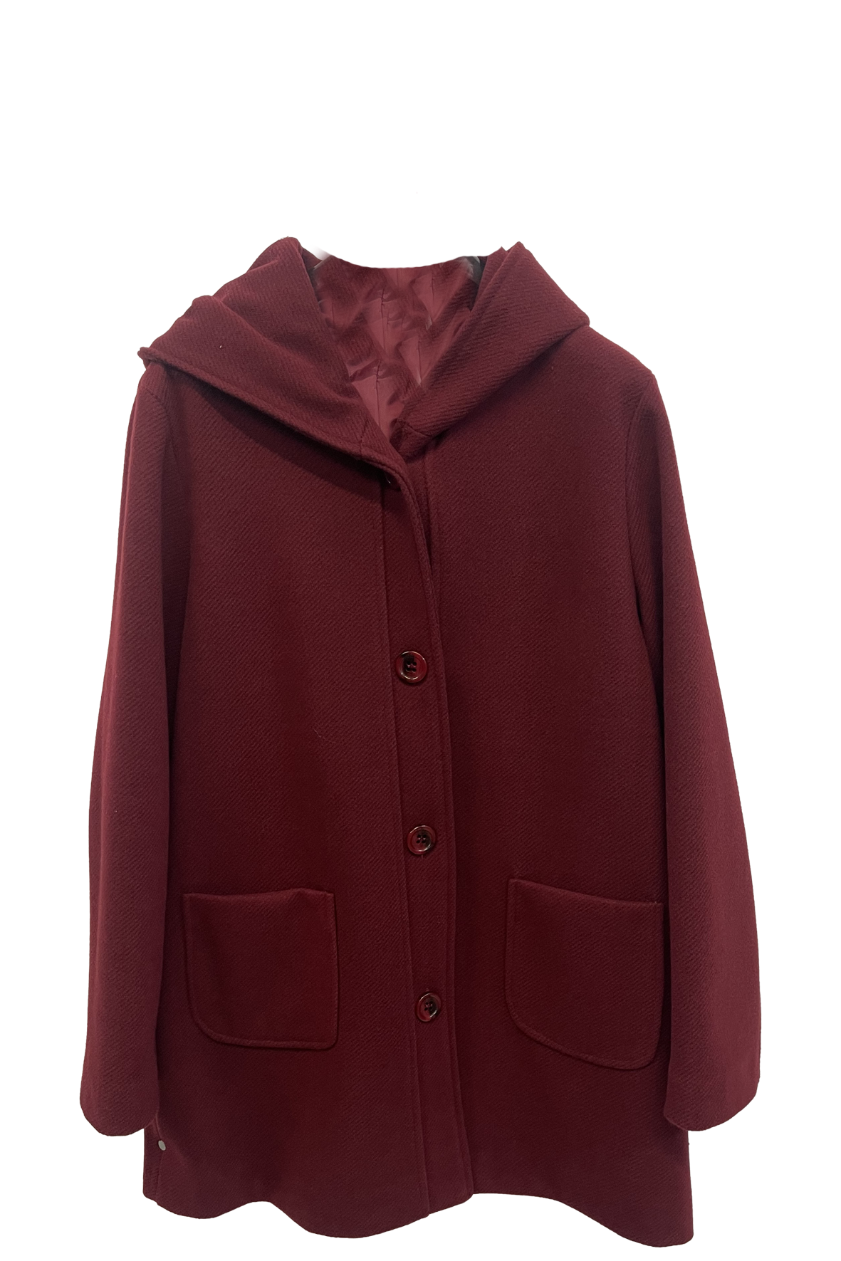 cappotto diagonale con  cappuccio DB10647 AMARONE MARICLA 
