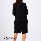 tubino ric.+bolero PF4110 NERO PAOLA FORTI 