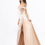 Abito lungo scollo omerale JC35274 CHAMPAGNE MARICLA ELEGANCE 