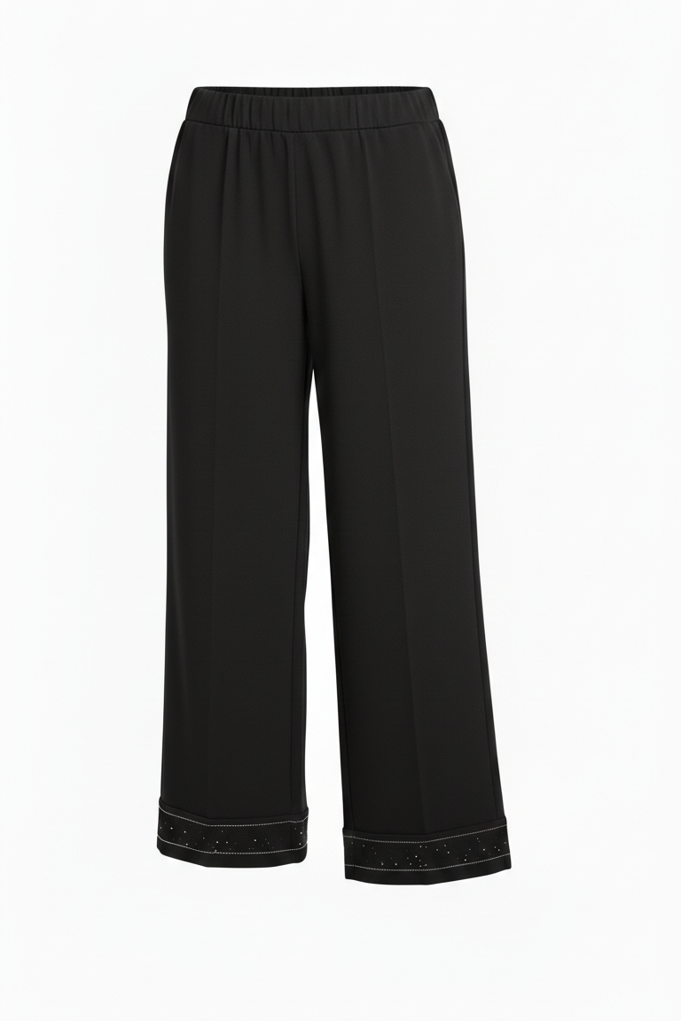 pantalone fluido con piegone strass FFTITTY NERO MARICLA 