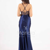 abito lungo corpetto steccato HC5108 BLU MARICLA ELEGANCE 