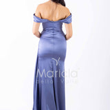 abito lungo con strass ALC04 INDACO MARICLA ELEGANCE 