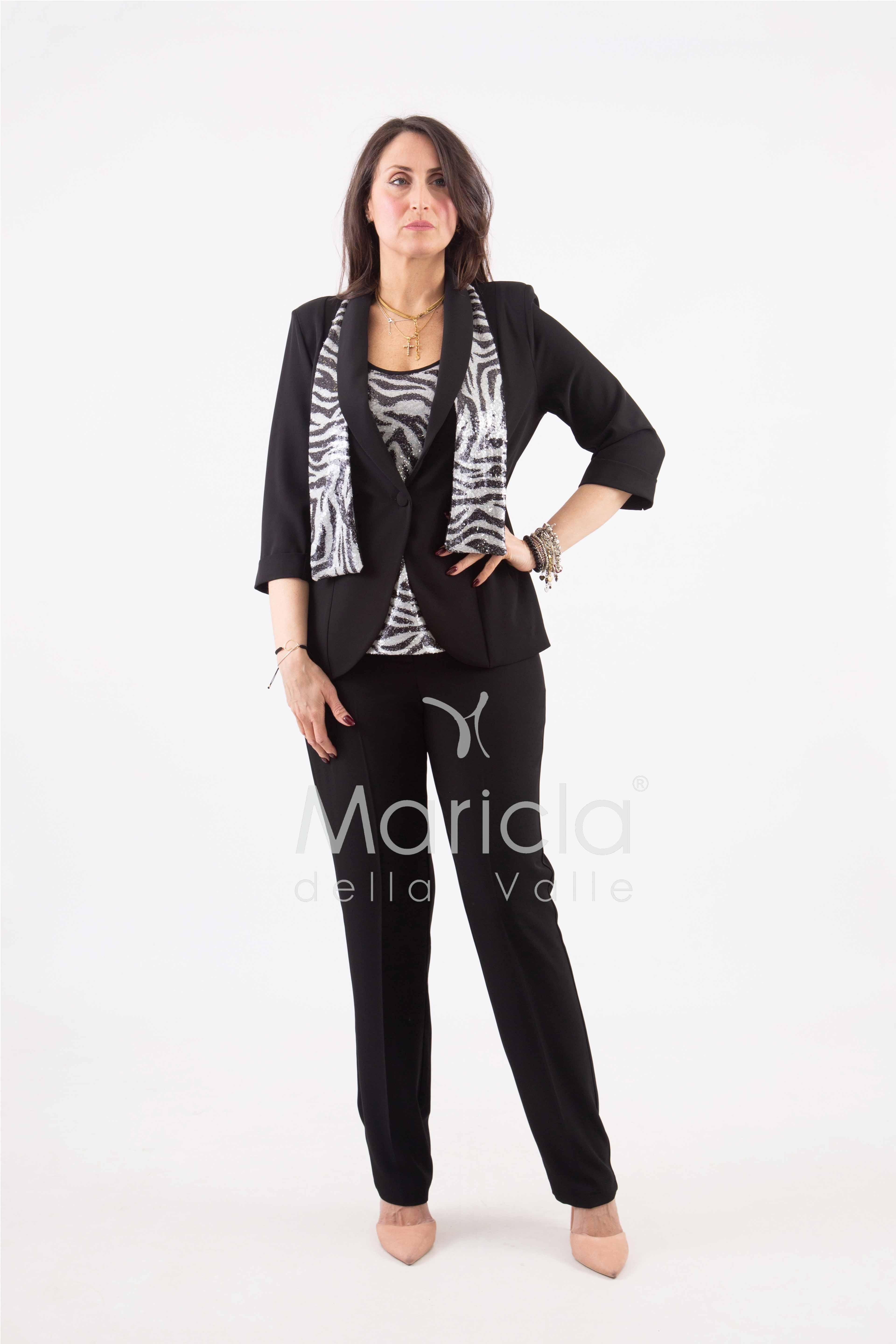 tailleur 4 pezzi GILDA NERO/BIANCO JANE 