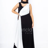 abito lungo bicolore RG009 NERO/BIANCO GIGLI CERIMONIA 