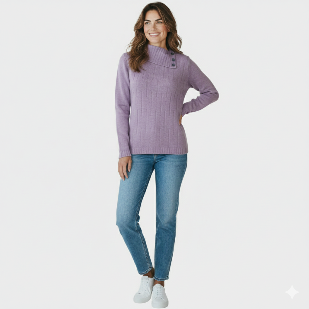 Maglia 100% lana dolcevita con rettangoli CF4271 CIPOLLA CARLA FERRONI 