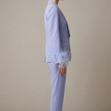 tailleur smoking con piume AD09326 GLICINE MARICLA 