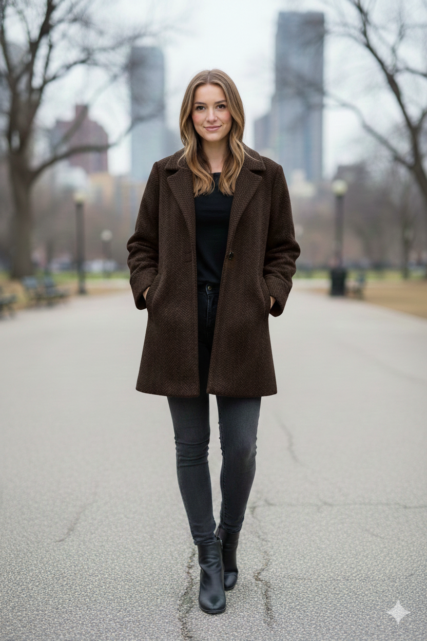 cappotto medio con martingana ROMI2726 MORO MARICLA 