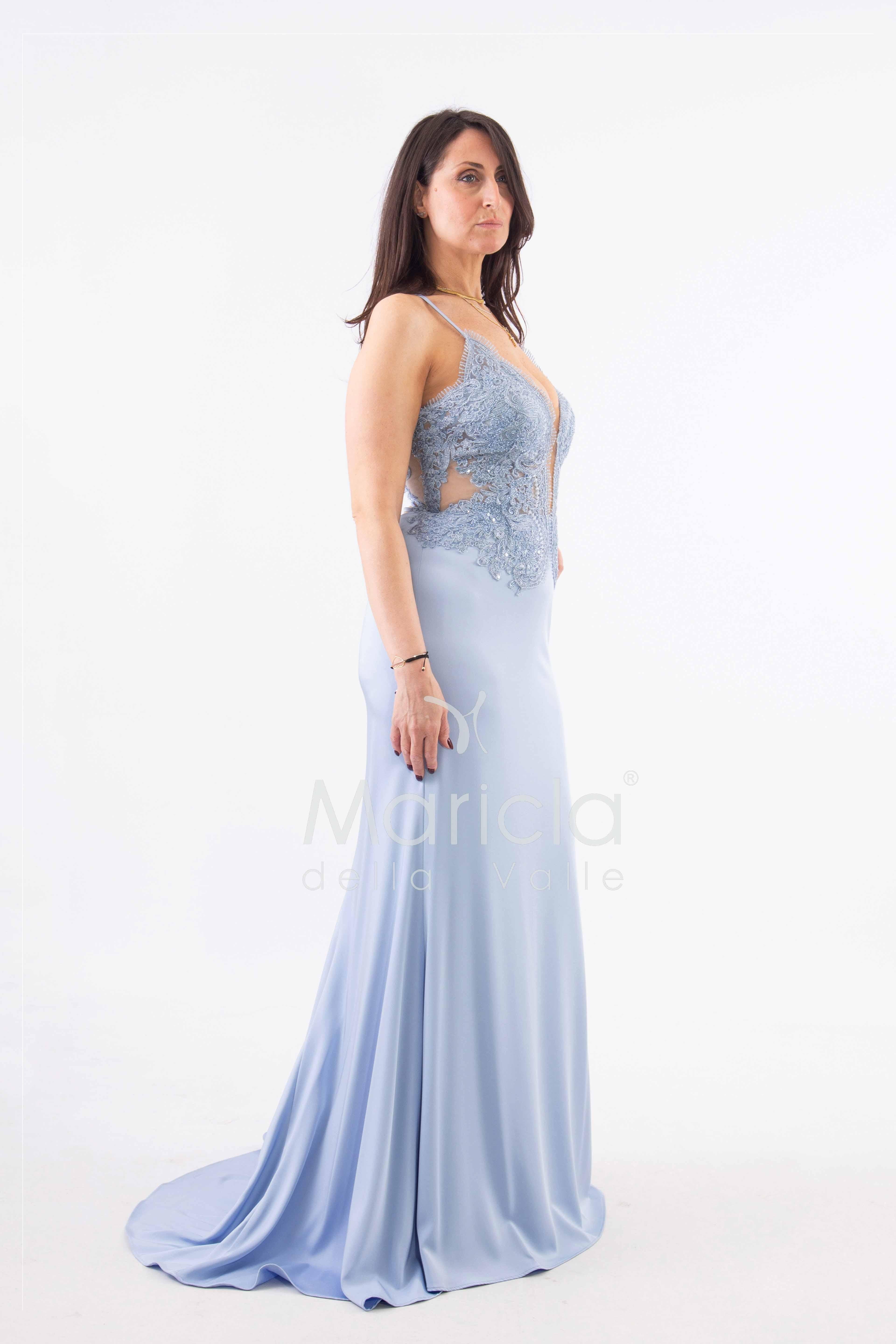 abito sirena corpetto ricamato ANT20412XJ POLVERE ANTILLE ELEGANCE 