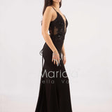 abito sirena corpetto ricamato ANT20412XJ NERO ANTILLE ELEGANCE 