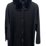 cappotto di maglia con pelliccia CF26342 NERO CARLA FERRONI 