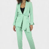 tailleur manica velo con cintura SH613TP MENTA SHARON 
