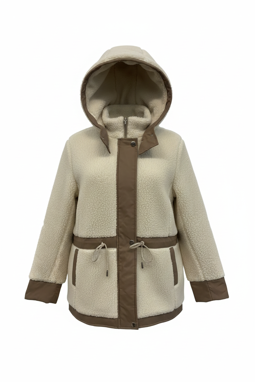 Giubbotto Teddy con Dettagli a Contrasto in Ecopelle LEMURE PANNA MARICLA 