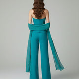 tuta con baschina asimmetrica LH105TU PETROLIO SHARON 