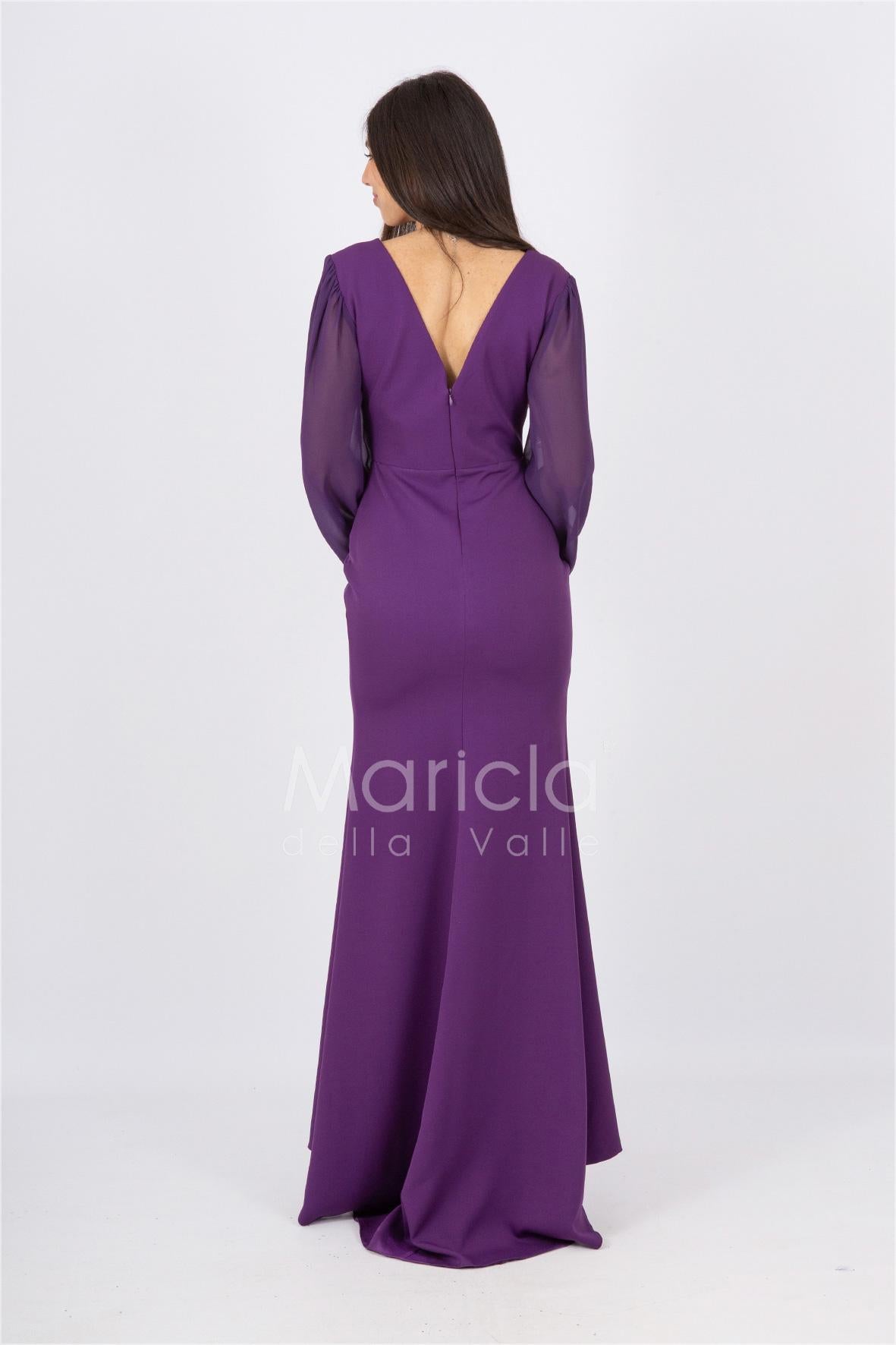 abito manica lunga con gioiello CAR58137 UVA MARICLA ELEGANCE 