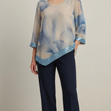 casacca fantasia con paiette DB10990 CELESTE MARICLA 