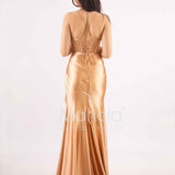 abito lungo corpetto steccato HC5108 ORO MARICLA ELEGANCE 