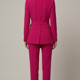 tailleur con piume bavero EC04609 AMARENA MARICLA 